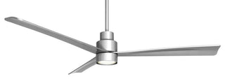 MinkaAire Silver Simple 52" 3-Blade Indoor / Outdoor Ceiling Fan w/ Remote
