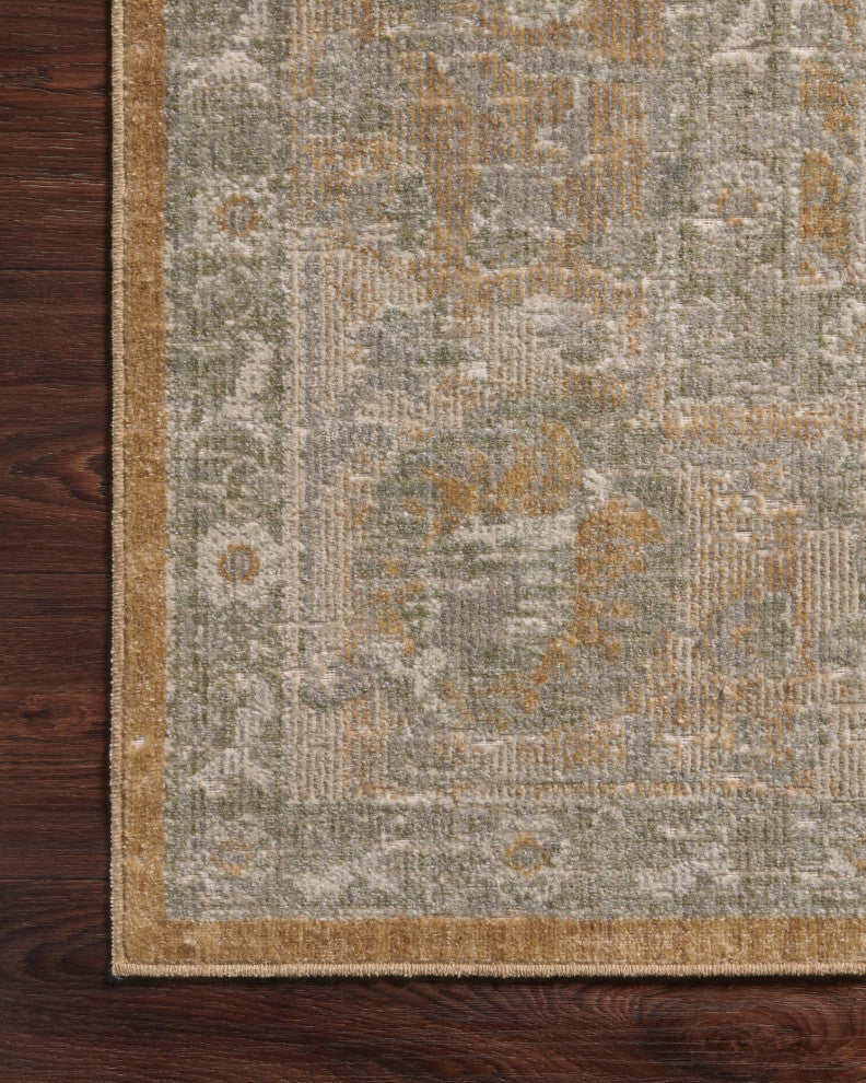 Chris Loves Julia x Loloi Rosemarie Area Rug, Gold/Sand, 2'-7" X 10'-0"