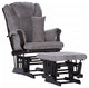 Stork Craft Custom Tuscany Glider and Ottoman in Black and Grey