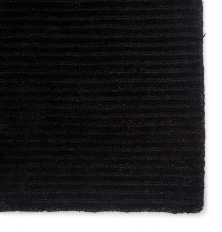 Jaipur Living Basis Handmade Solid Black Area Rug 9'X12'