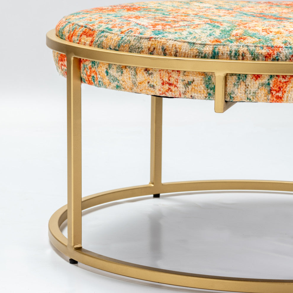 Melinda Printed Round Ottoman