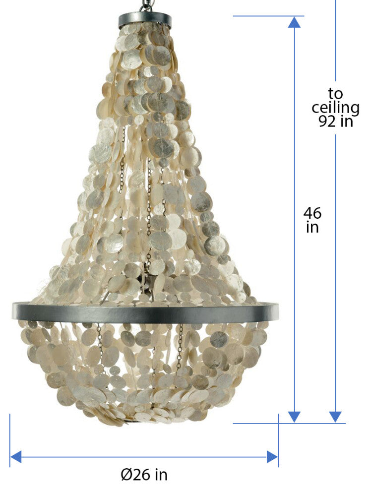 Manor Capiz Chandelier, Champagne