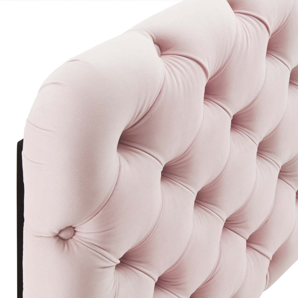 Lizzy Tufted Twin Performance Velvet Headboard-Pink