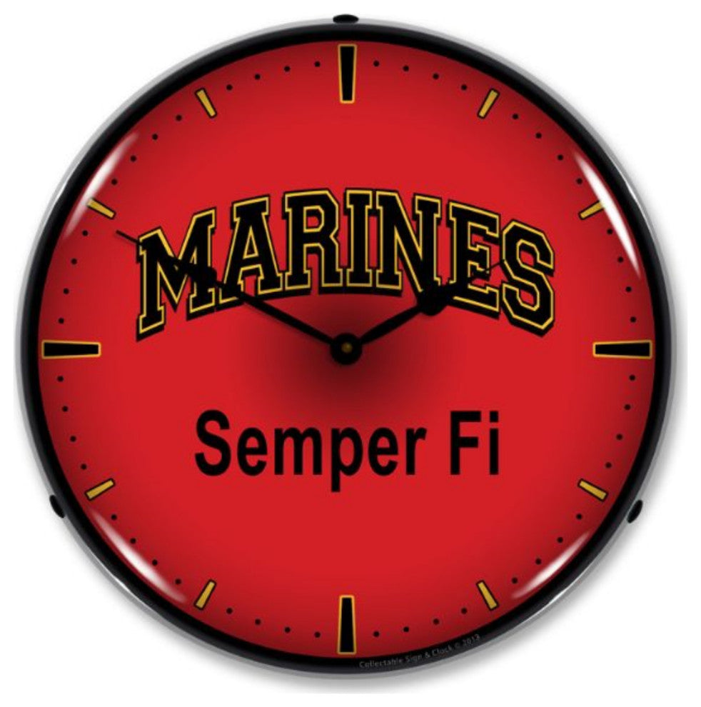 1306456 Marines Semper Fi Clock