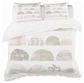 Geometric Neutral Form V Geometric Duvet Cover Set, King