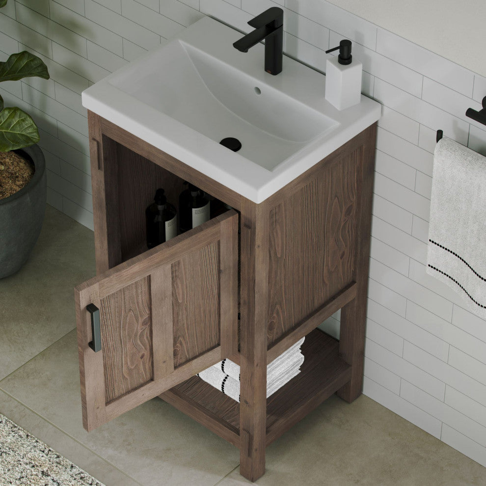 The Betsy Bathroom Vanity, Brown, 20", Single Sink, Freestanding