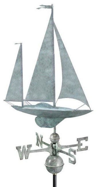 Yawl Weathervane, Blue Verde Copper