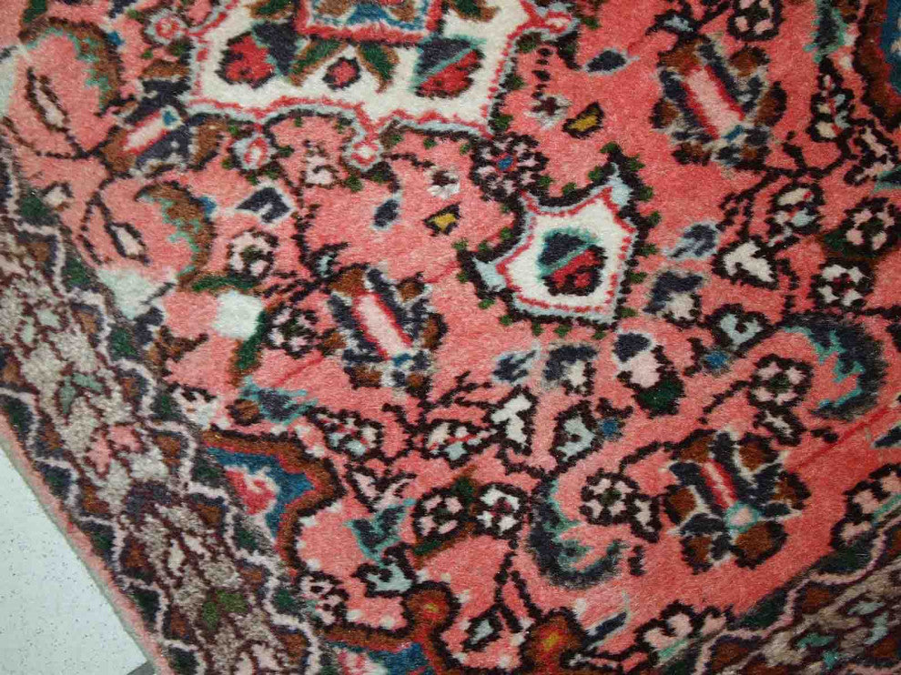 Handmade vintage Persian Lilihan rug 1.9' x 3' (59cm x 93cm) 1970s