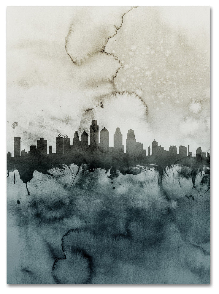 Michael Tompsett ''Philadelphia PA Skyline Tall 2'' Canvas Art, 35x47