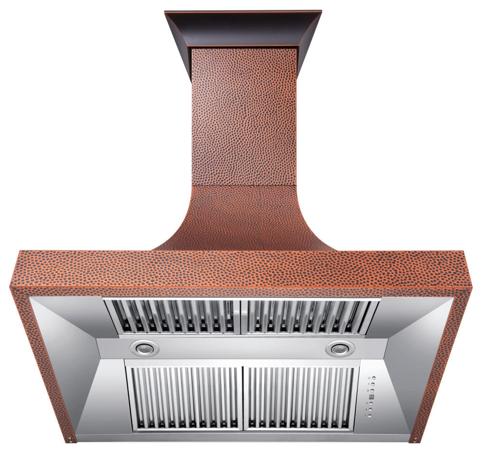 ZLINE 36" Designer Series Hand-HammeredCopper Finish Wall Range Hood, 8632H-36