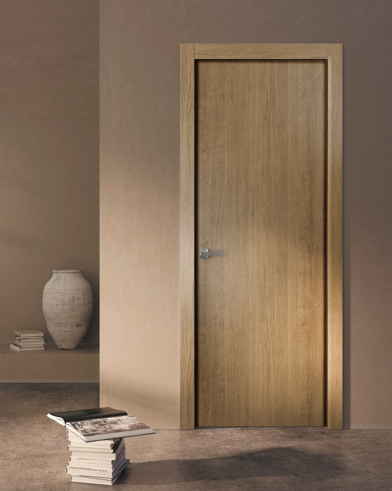 Panel Eco-Veneer Modern Door Slab 32 x 80 | Planum 0010 Smoky Walnut