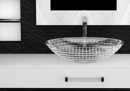 De Medici Luxor Crystal Oval Modern Sink, Transparent