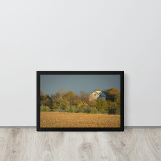 Abandoned Barn In The Trees Framed Photo Paper Wall Art Prints, Black, 12" X 18"