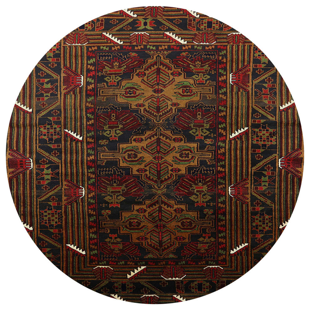 Ahgly Company Indoor Round Mid-Century Modern Area Rugs, 5' Round