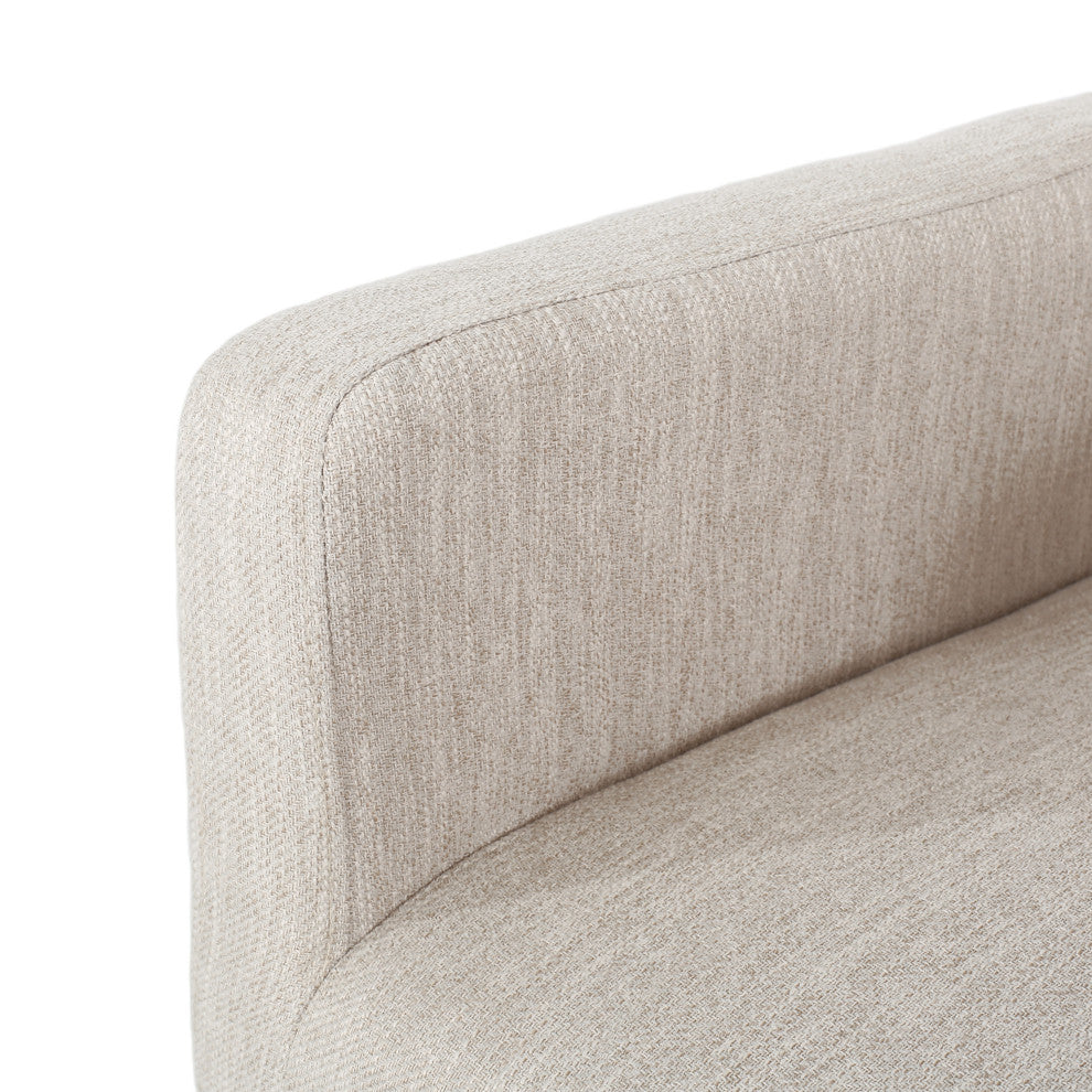 Chaparral Contemporary Fabric Upholstered Wood 26" Counter Stools, Set of 2, Beige/Weathered Natural