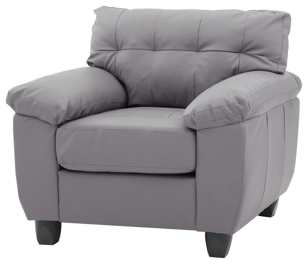 Paulden Faux Leather Chair, Gray