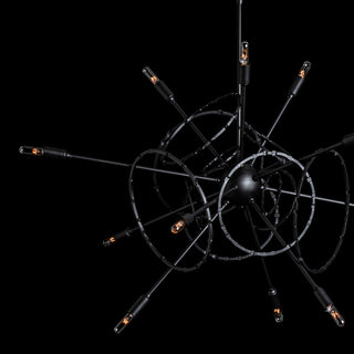 Olympus 12-Light Starburst Pendant, Black Finish, Standard Overall Height