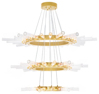 Collar 63 Light Chandelier With Satin Gold Finish
