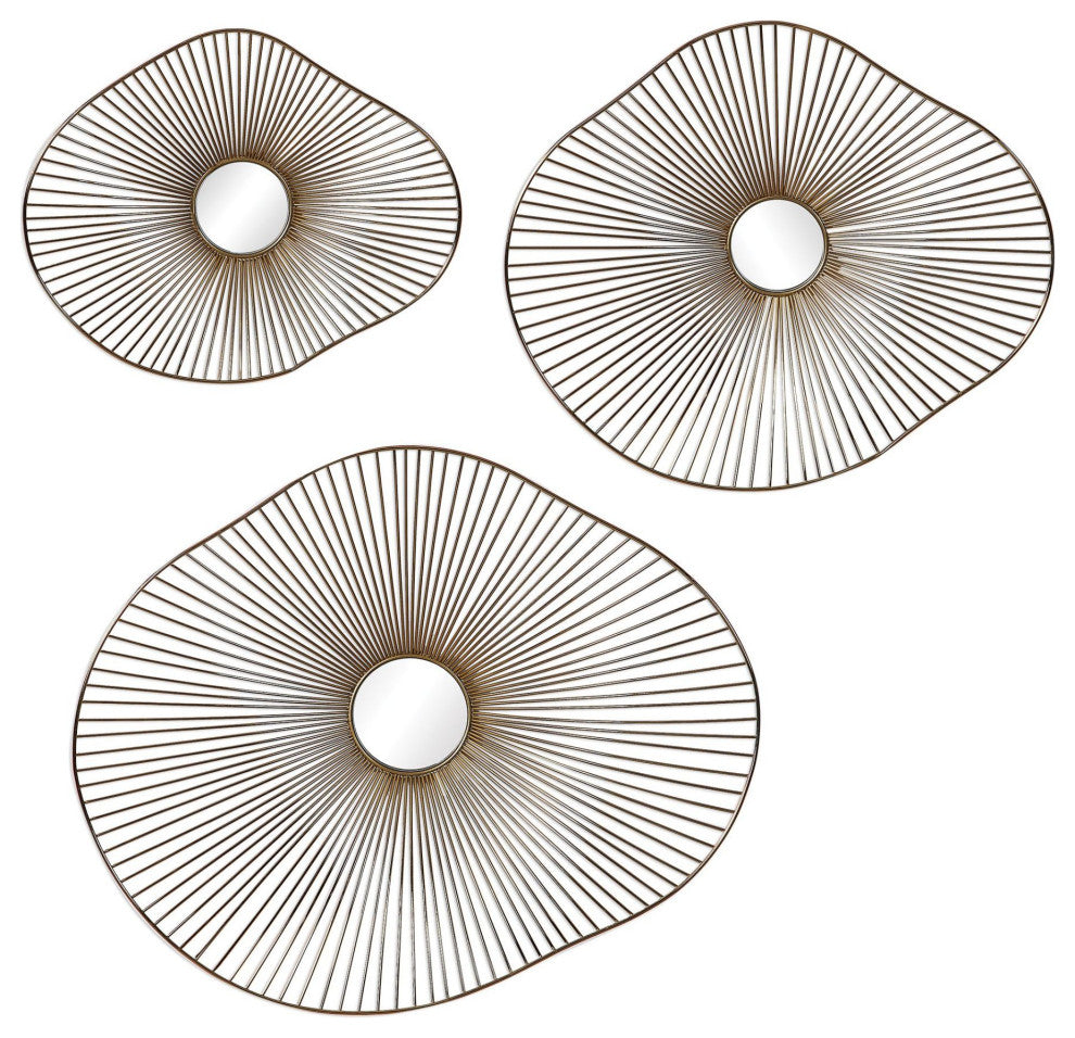 Uttermost 04182 Avarie Amorphous Organic Metal Wall Art - Set of - Plated Gold