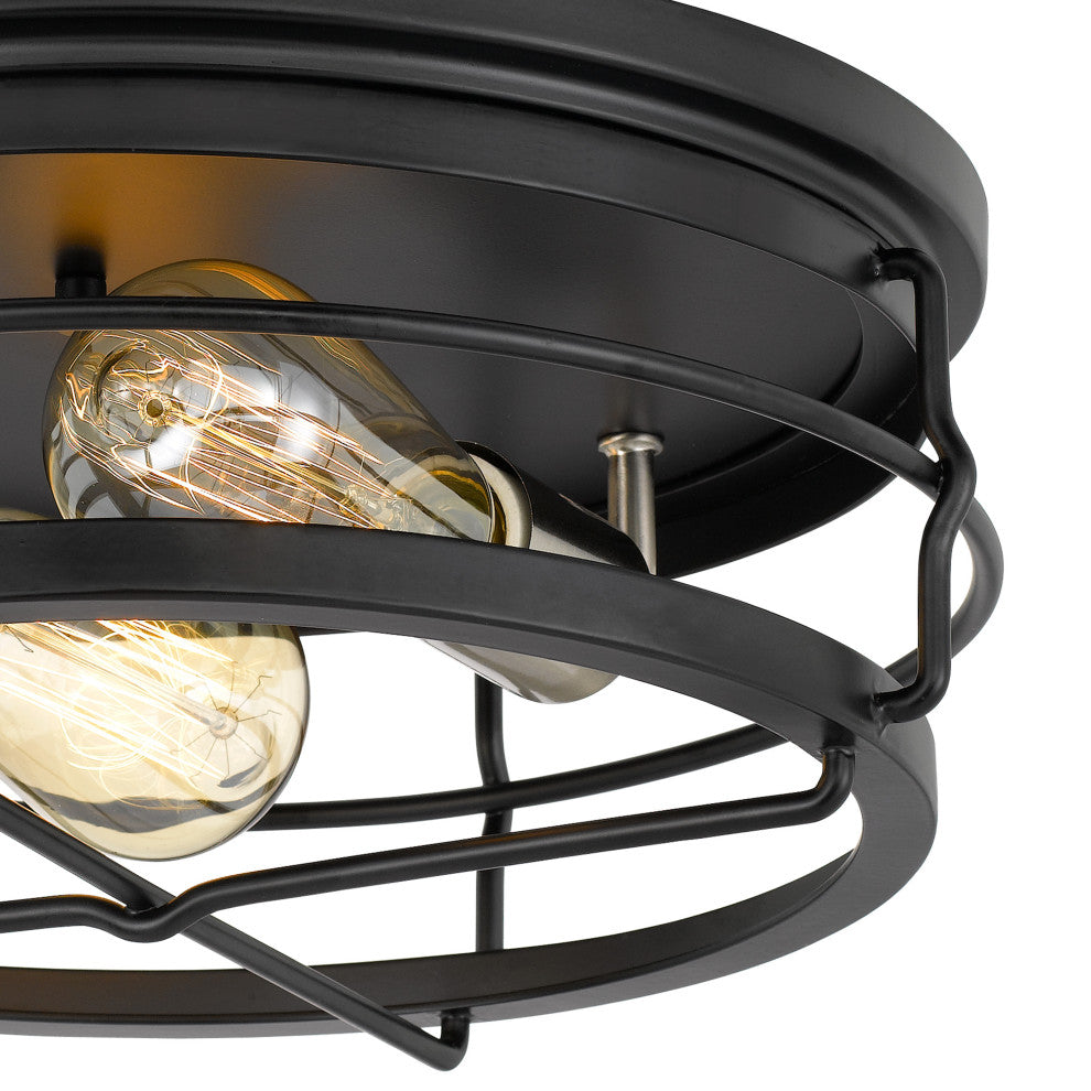 Westwood 2-Light Black Finish Flush Mount 13.88"x13.88"x5.87"
