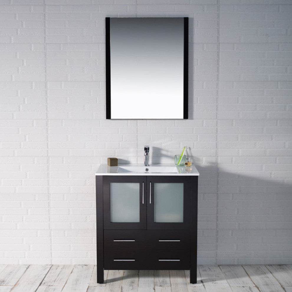 Sydney 30" Vanity Set With Mirror, Espresso