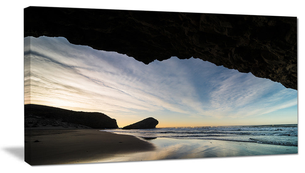 Monsul Beach during Sunset, Large Seashore Canvas Art Print, 32"x16"