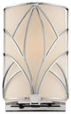 Storyboard 1-Light Wall Sconce, Chrome With Etched Opal Glass