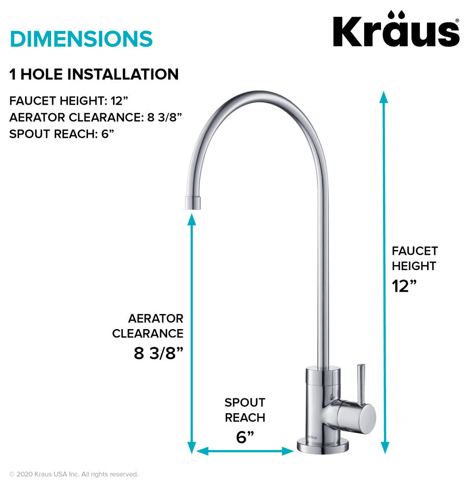 Purita Drinking Water Dispenser Beverage Kitchen Faucet, Chrome