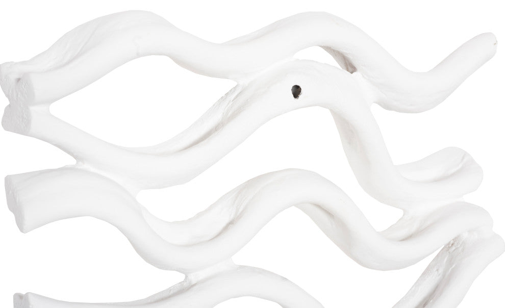 Vine Wall Tile, Matte White, Set of 4
