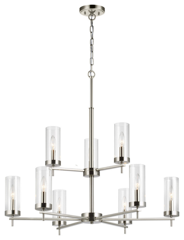 Zire 9-Light Chandelier, Brushed Nickel