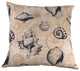 Sanibel Navy Shells on Cream 18 x 18 Inch Accent Throw Pillow