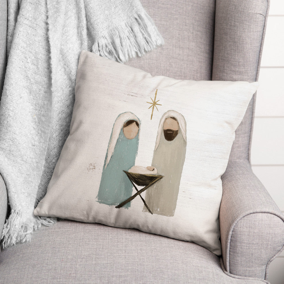 Painted Nativity 16x16 Spun Poly Pillow
