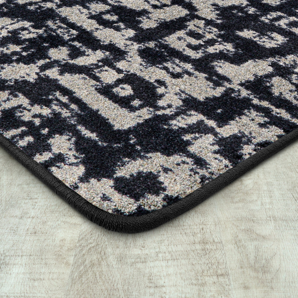 Joy Carpets WorkSpace Block Print Area Rug, Onyx, 7'8" X 10'9"
