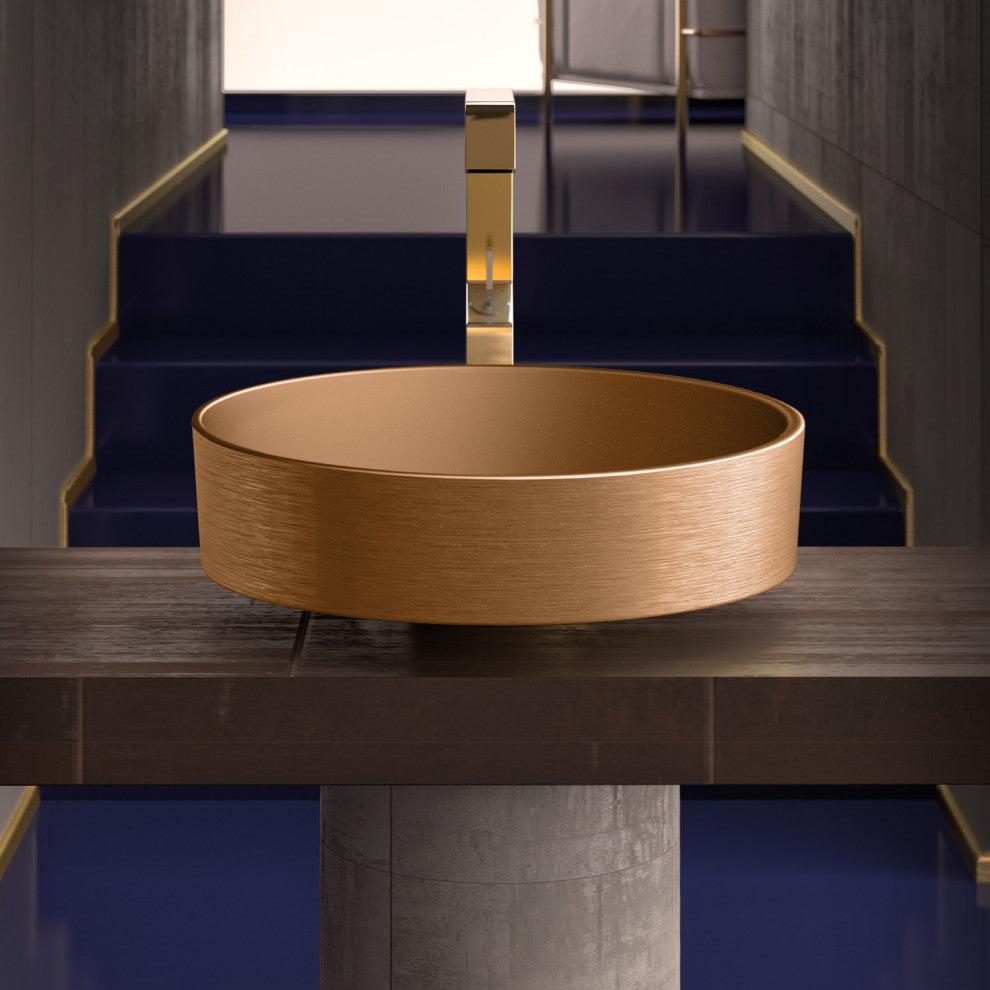 Pert Rho Brushed Copper Vessel Sink