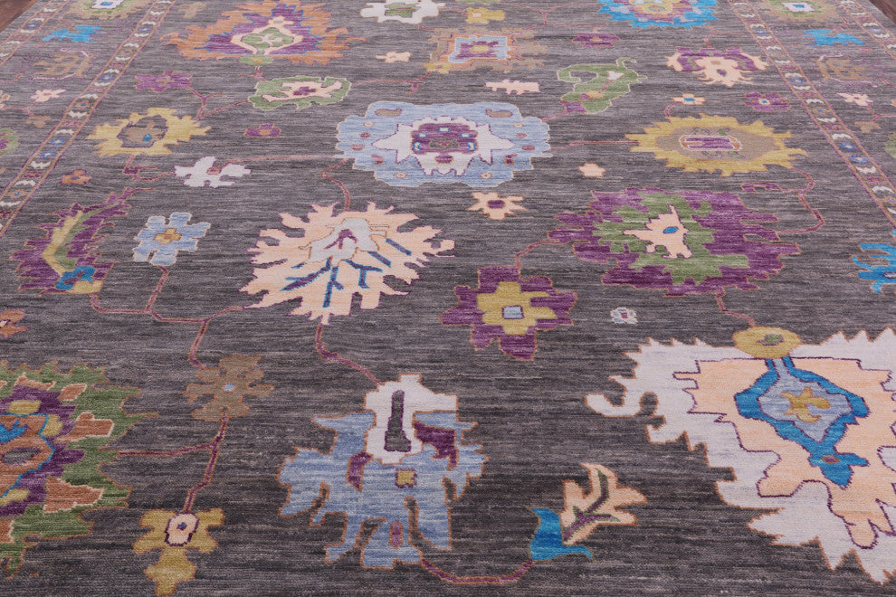 12' 3" X 15' 6" Turkish Oushak Hand-Knotted Wool Rug - Q15832
