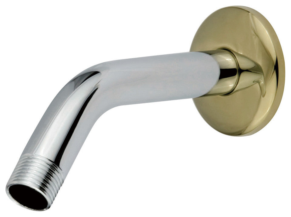 Trimscape 6" Shower Arm with Flange, Polished Chrome and Polished Brass