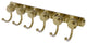 Mercury 6 Position Dotted Accent Tie and Belt Rack, Unlacquered Brass