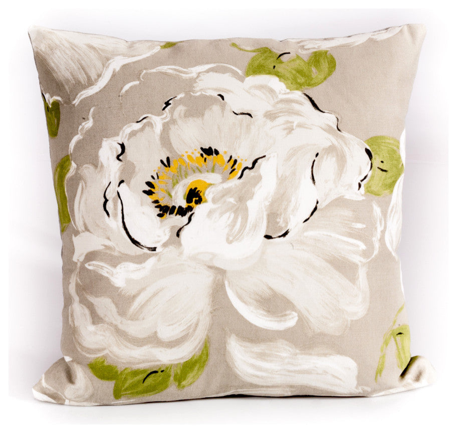 Decorative Pillow Cover Sanderson Floral in Beige, 20x20