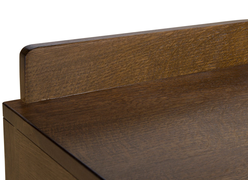 Crafters and Weavers Mission Solid Oak 4 Drawer File Cabinet - Walnut, Five