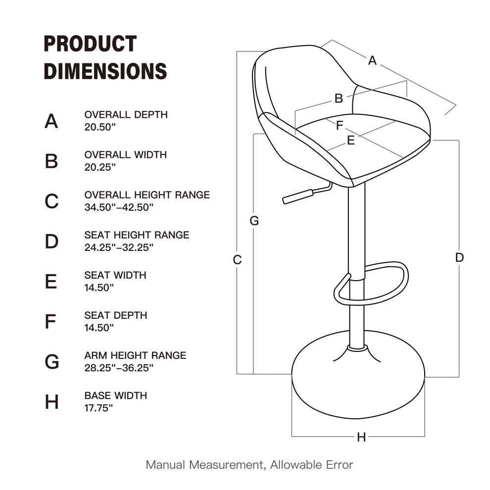 Vintage Navy Blue Leatherette Gaslift Adjustable Swivel Bar Stool, Set of 2