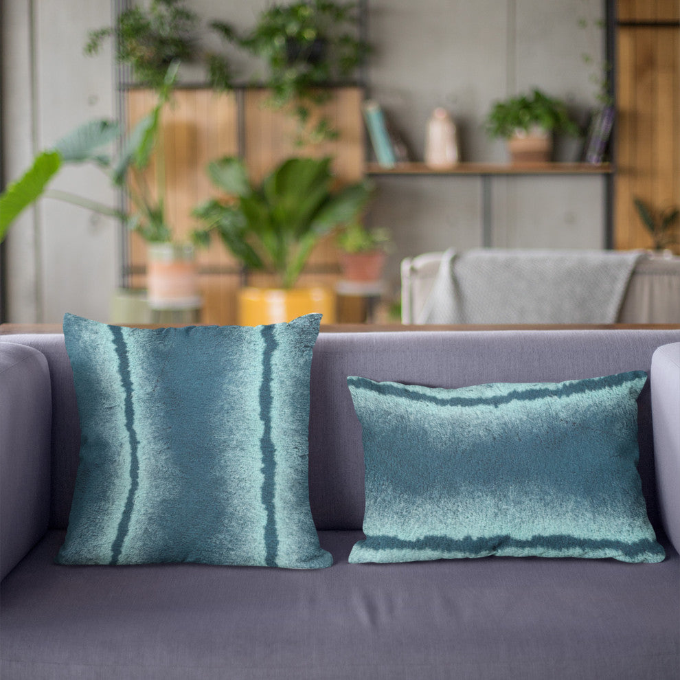 Plutus Teal Fluffy Fields Faux Fur Luxury Throw Pillow, Teal, 18" x 18"