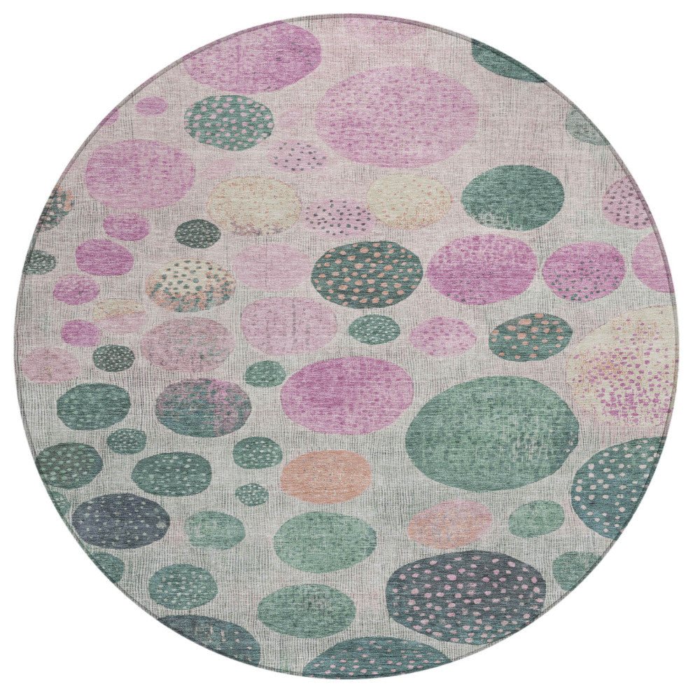 Machine Washable Indoor/Outdoor Chantille ACN1899 Cactus 8' x 8' Round Rug