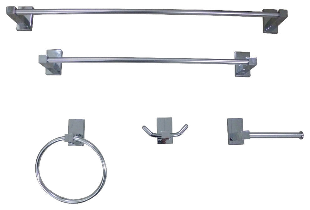 Kingston Brass 5-Piece Bathroom Accessory Set, Polished Chrome