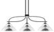 Cavella 3 Light Island Light, Matte Black Finish, 13" Chrome Metal Shades