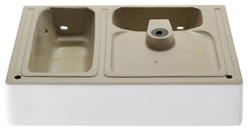 St. Tropez 24"x18" Ceramic Wall Hung Sink With Left Faucet Mount, Glossy White