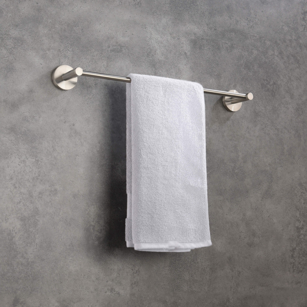 Circular Bathroom 18" Towel Bar, Brushed Nickel