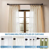 Ball Adjustable Single Curtain Rod Set With Rings, 5/8", Bronze, 48"-84"