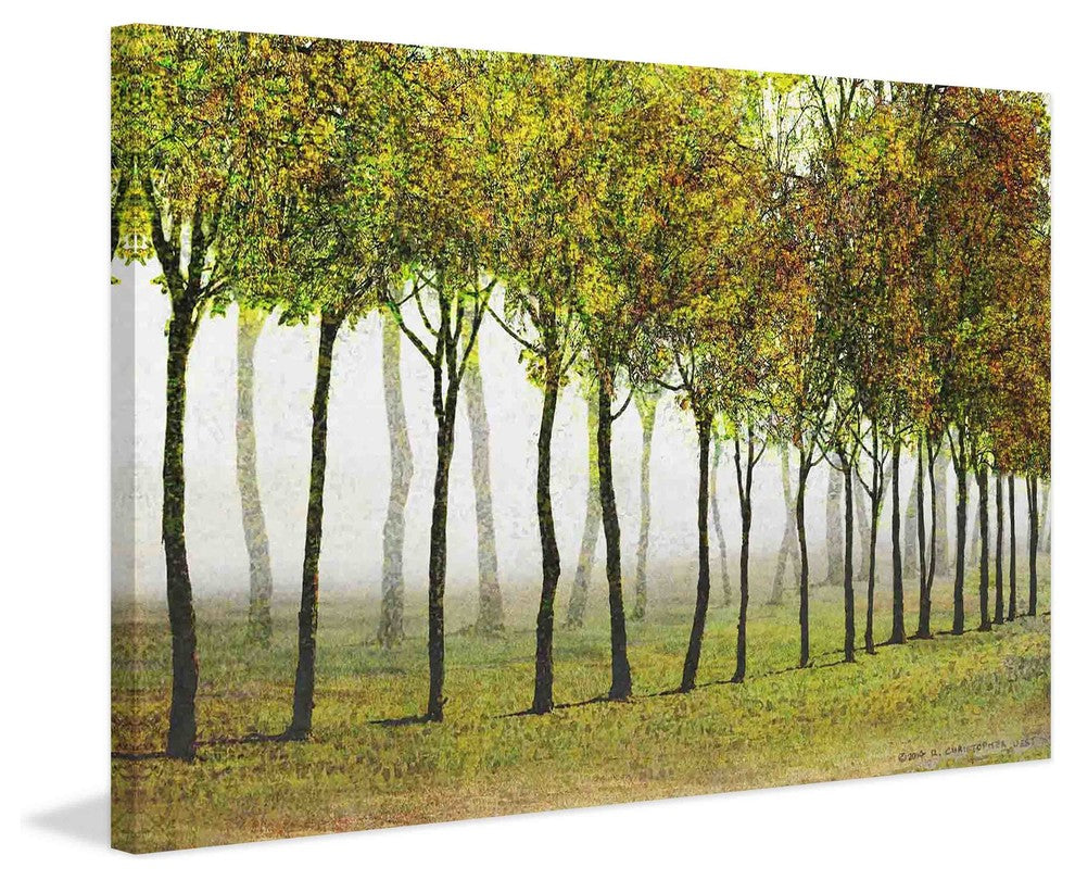 "Row of Trees Green" Painting Print on Canvas by Chris Vest