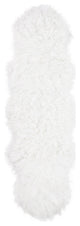 Plush and Soft Faux Sheepskin Fur Shag Area Rug, White, 2' X 6' Shaped