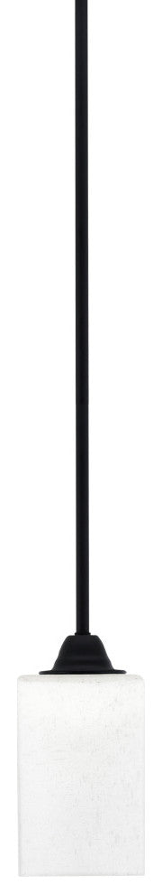 Paramount Mini Pendant, Matte Black, 4" White Muslin Glass